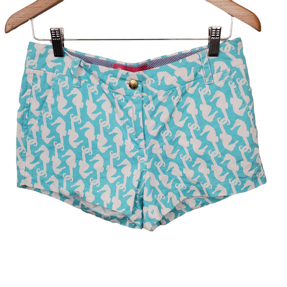 MACBETH | COLLECTIONS SEAHORSE NOVELTY PRINT 100% COTTON SHORT SHORTS SMALL - Picture 1 of 13